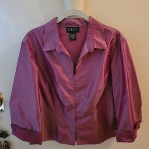 Finity Women's Fuchsia Silk Taffeta 'Opera' Blouse